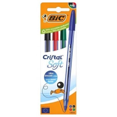 BOLIGRAFO TINTA BIC SOFT SURTIDO 4U