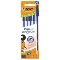 BOLIGRAFO TINTA BIC AZUL CAJA 5U